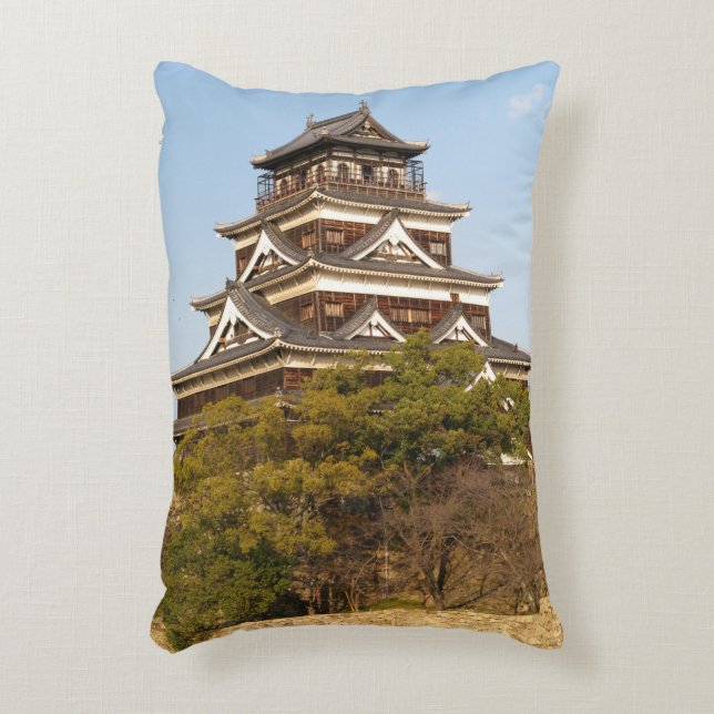 Hiroshima Castle 広島城, Hiroshima, Japan Decorative Cushion (Front(Vertical))