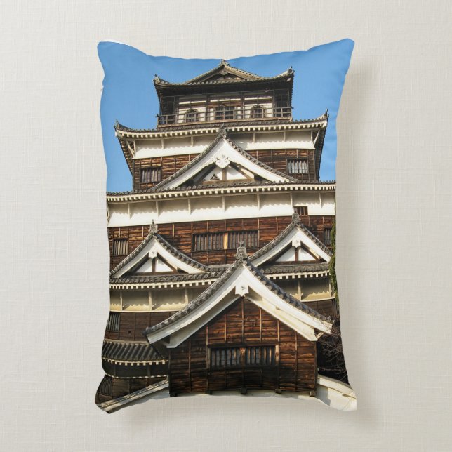 Hiroshima Castle 広島城, Hiroshima, Japan Decorative Cushion (Front(Vertical))