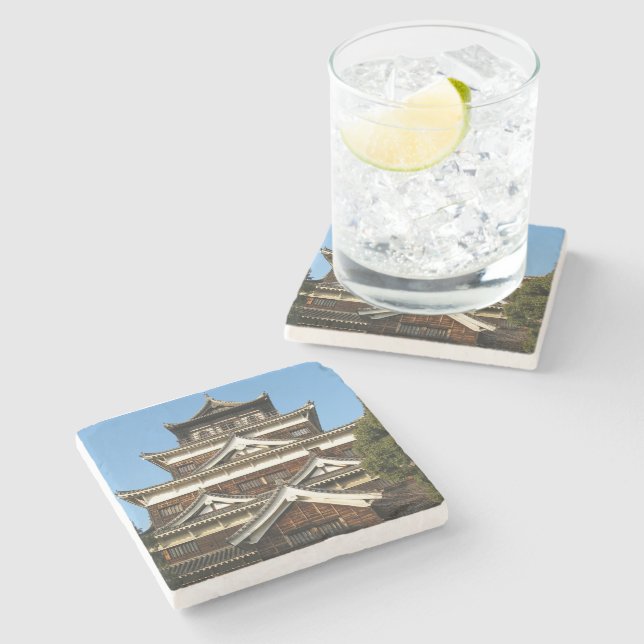 Hiroshima Castle 広島城, Hiroshima, Japan Stone Coaster (Side)