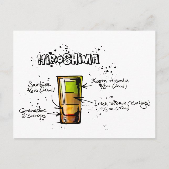 Hiroshima Cocktail Recipe Postcard (Front)