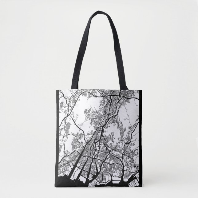 Hiroshima Japan City Map Tote Bag (Front)