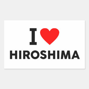 Hiroshima Japan love city heart like travel Rectangular Sticker