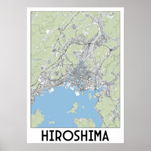 Hiroshima, Japan map Poster
