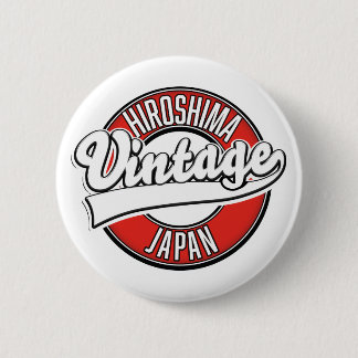Hiroshima japan vintage style logo 6 cm round badge