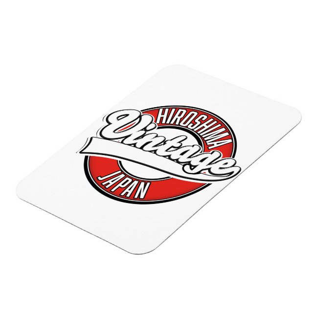 Hiroshima japan vintage style logo magnet (Left Side)