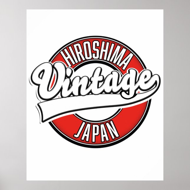 Hiroshima japan vintage style logo poster (Front)