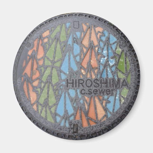 Hiroshima Manhole Cover Magnet (Front)