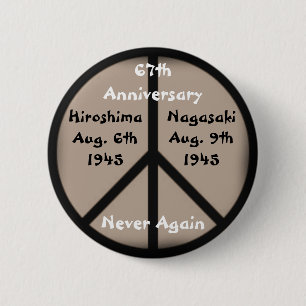 Hiroshima-Nagasaki Peace Sign 6 Cm Round Badge