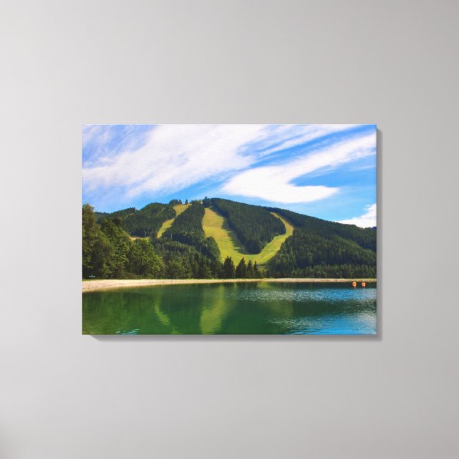 Hirschenkogel in Summer - Water Reflections Canvas Print (Front)