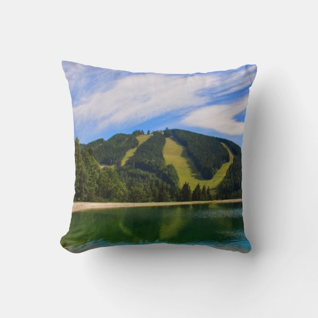 Hirschenkogel in Summer - Water Reflections Cushion (Front)
