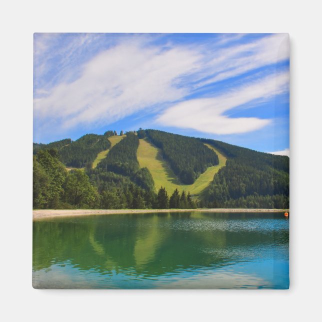 Hirschenkogel in Summer - Water Reflections Magnet (Front)