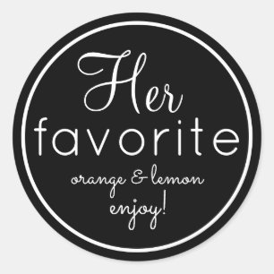 His and Her black favorite wedding favor stickers