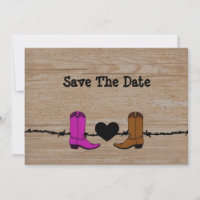 His And Her Cowboy Boots Save The Date