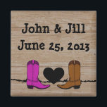 His And Her Cowboy Boots Wedding Favour Magnet<br><div class="desc">This His and Her Cowboy Boots Wedding Favour Magnet is perfect for any western or cowboy themed wedding. Look for matching Wedding Invites,  RSVP's and Save The Date announcements.</div>