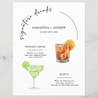 His and Her Drinks wedding sign Flyer
