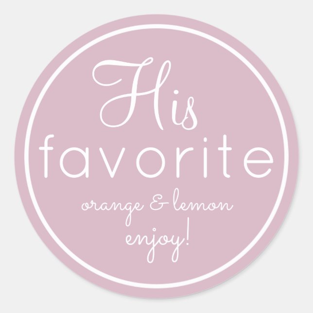 His and Her lilac favorite wedding favor stickers (Front)