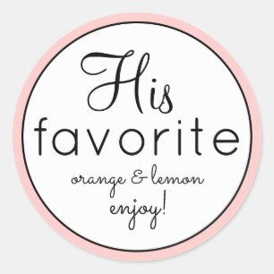 His and Her white favorite wedding favor stickers