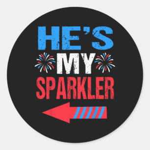 His And Hers 4th Of July Shirts Couples He's My Sp Classic Round Sticker