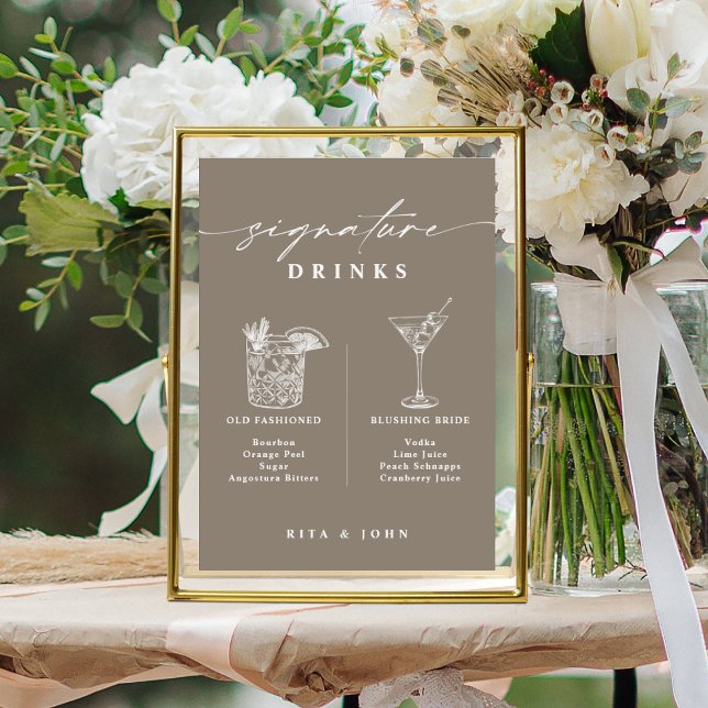 His and Hers Bar Signature Drinks Wedding Sign (Creator Uploaded)