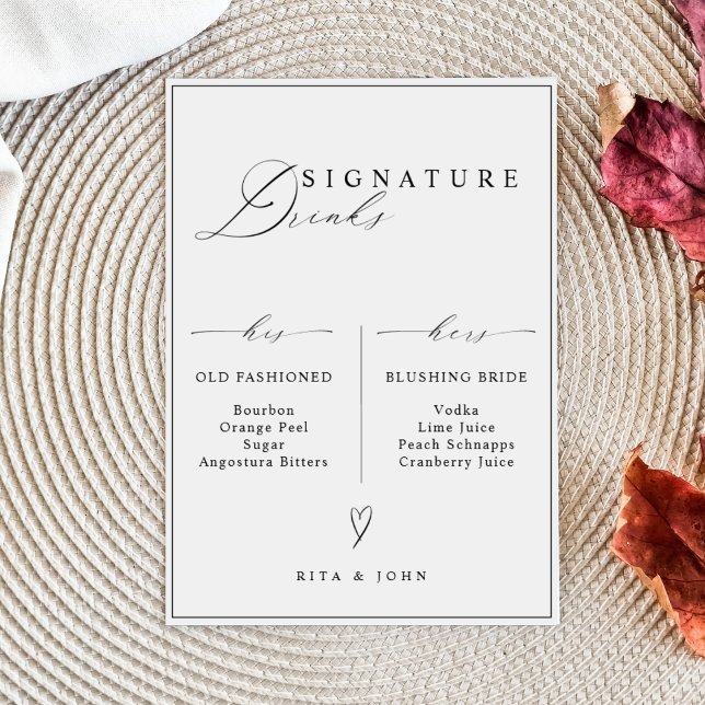 His and Hers Bar Signature Drinks Wedding Sign (Creator Uploaded)