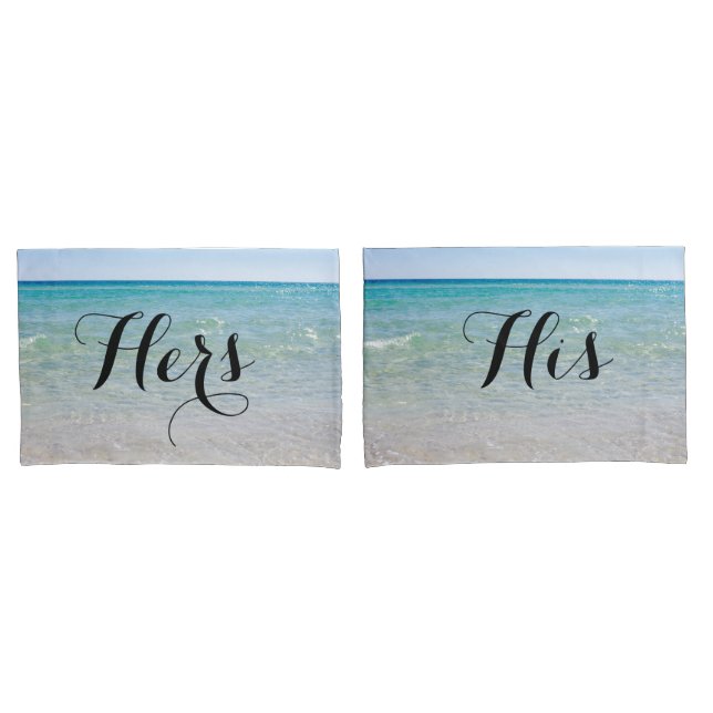 His and Hers Blue Ocean Pillowcase (Front-Set)