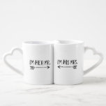 His and Hers Coffee Mug Set<br><div class="desc">What's better than #WakingUpMarried next to the love of your life? Sharing a cup of coffee with them of course! Start your morning off with your favourite brew in these cute and simple boho themed "His and Her" nesting mugs designed by Waking Up Married. Perfect gift for newlyweds!</div>