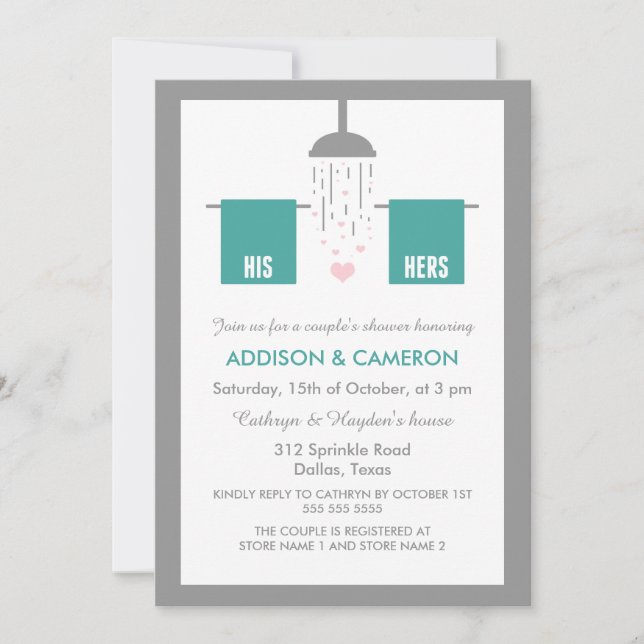 His and Hers | Couple's Shower Invitation (Front)