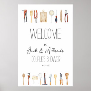 His and hers couples shower Welcome Foam Board Poster
