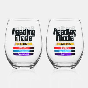 His And Hers Custom Genre Reading Mode Stemless Wine Glass