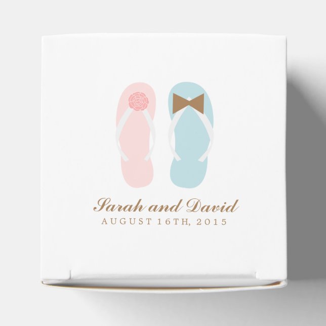His and Hers Flip Flops Beach Wedding Favour Box (Top)