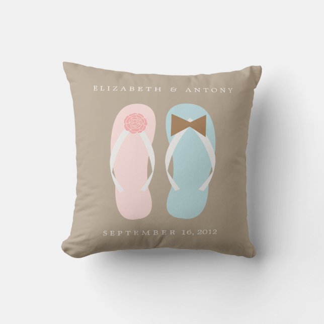 His and Hers Flip Flops Cushion (Front)
