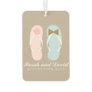 His and Hers Flip Flops Wedding Car Air Freshener