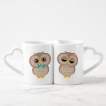 His and Hers Owl Couple Coffee Mug Set<br><div class="desc">Adorable matching mugs feature a sweet illustration of a cute couple of owls and can be personalised with your names,  wedding date,  or any text of your choice.</div>