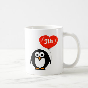 His and hers penguin mugs   matching set