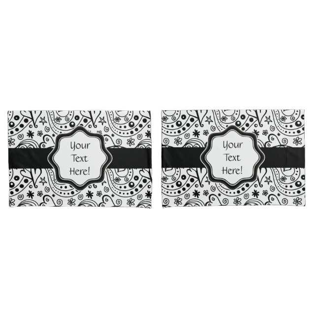 His And Hers Personalised Hearts Love Pattern Pillowcase (Front-Set)