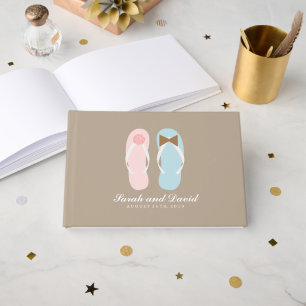 His and Hers Sandals Beach Wedding Guest Book