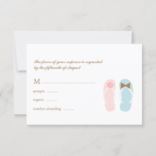 His and Hers Sandals Beach Wedding RSVP Response