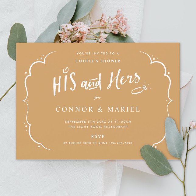 His and Hers Shower Invitation on Custom Colour II (Creator Uploaded)