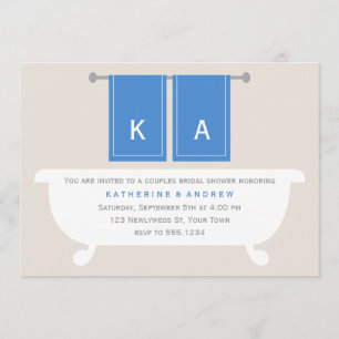 His and Hers Towels Bridal Shower {blue} Invitation