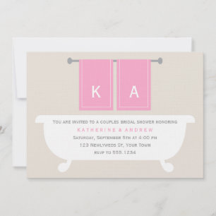 His and Hers Towels Bridal Shower {pink} Invitation