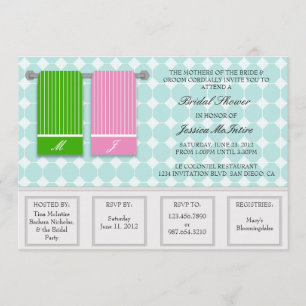His and Hers Towels Modern Bridal Shower Invitation