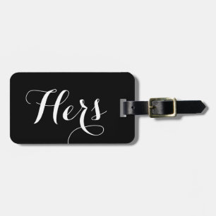 His and hers travel luggage tag for wedding couple