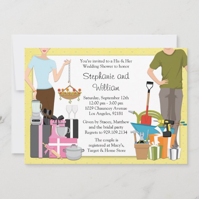 His and Hers Wedding Shower Invitation (Front)