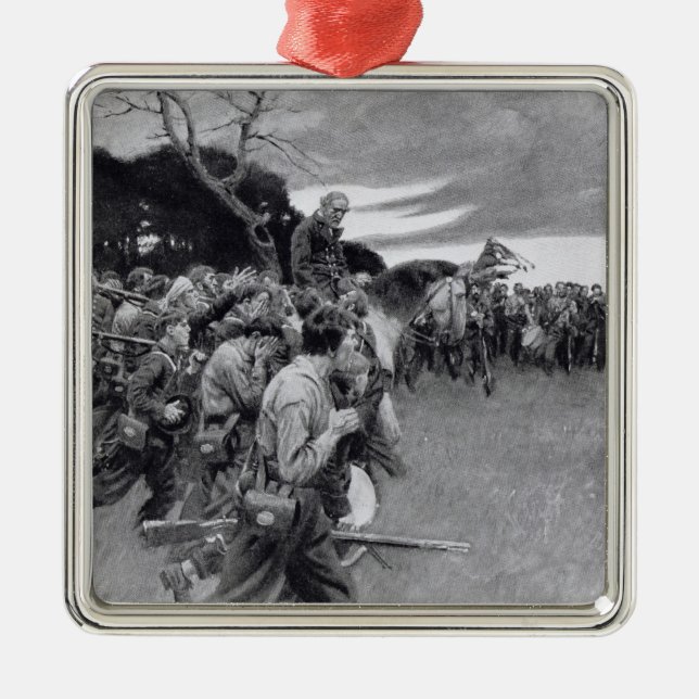 His army broke up weeping and sobbing' metal tree decoration (Front)