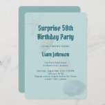 His Birthday Sea Green Seashells Custom Age Invitation<br><div class="desc">Birthday party invitation for a friend and neighbour with seashells and a masculine theme. Starfish, junonia shell, sand dollar and clam shell are lined up diagonally on the pale sea green background with dark text. Celebrate a good friend's 50th, or 60th or any age milestone with a seaside gathering at...</div>