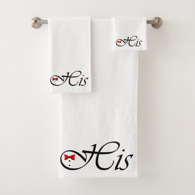 His Bowtie Bath Towel Set (Insitu)