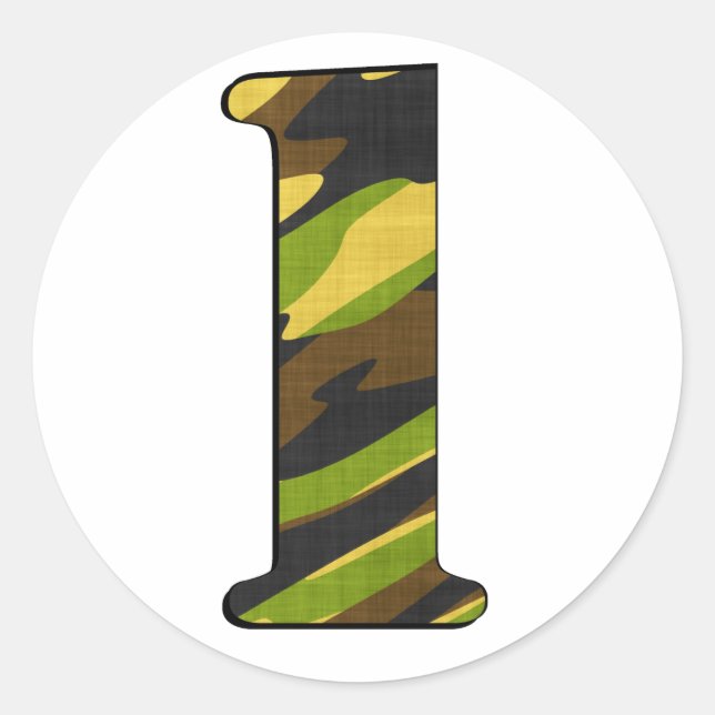 His Camo Numbered Series Classic Round Sticker (Front)