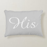 His Decorative Cushion<br><div class="desc">his in grey and white</div>