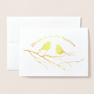 His Eye is On the Sparrow Comforting Hymn Art Foil Card
