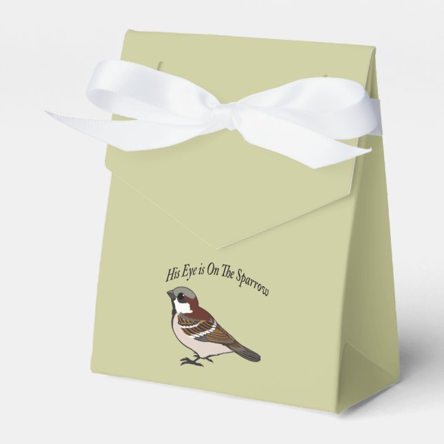 His eye is on the Sparrow Favour Box (Front Side)